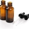 Yesker Amber Glass Bottles for Essential Oils with Glass Eye Dropper 30 ml (1oz) for Essential Oils, Chemistry Lab Chemicals, Colognes & Perfumes- Pack of 6 - Image 5
