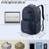 LIGHT FLIGHT Laptop Backpack for Men, Travel Backpack for Men Women bag with Charging Port Fits 17.3 Inch Computer, 40L Back Pack for Business Work College, Dark Blue - Image 3