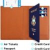 Leather Passport Holder Cover Passport Cover Passport Case Waterproof Wallet Travel Essentials For Women Men Family - Image 4