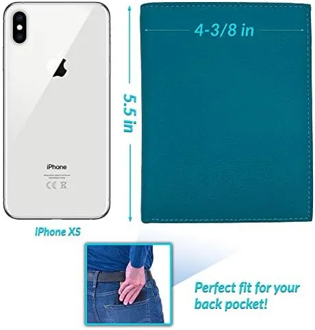 Teal RFID Genuine Leather Passport Wallet - Image 3