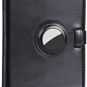 Airtag Passport Holder Cover Wallet with Airtag Travel Wallet Accessories Passport Case with Credit Card Holders Passport and Vaccine Card Holder Combo for Men Women (Black)
