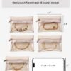 Vlando 6 Pcs Travel Jewelry Organizer Velvet Jewelry Pouch with Zipper Clear Travel Jewelry Bag for Travel Business Trip Jewelry Pouch for girls Mothers Day Gifts for Mom - Image 3