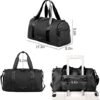 26L Weekender Duffel Bags for Women,Medium Small Travel Overnight Duffle Bags,Cute Sports Gym Bag with Shoes Compartment & Wet Pocket Lightweight Carry on Bag Foldable Bag - Image 4