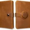 Genuine Leather AirTag Passport Holder and Wallet For Men and Women RFID Blocking For Secure Traveling and Documentation Organizer (Brown)