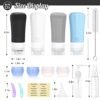 16 Pcs Silicone Travel Bottles Set, Leak-Proof Travel Size Toiletries, TSA Approved Travel Bottles for Toiletries, Portable Travel Toiletries Containers for Women (White-Black) - Image 2