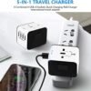 All in One Universal 4 USB International Travel Adapter Universal Power Adapter Wall Charger Worldwide Perfect for European US, EU, UK, AU 160 Countries (White) - Image 2