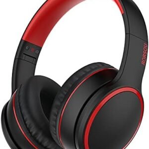 RORSOU R10 On-Ear Headphones with Microphone, Lightweight Folding Stereo Bass Headphones with 1.5M No-Tangle Cord, Portable Wired Headphones for Smartphone Tablet Computer MP3 / 4 (Black)