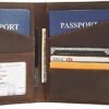 Polare Full Grain Leather Slim and Soft RFID Blocking wallet For Men Snap Bifold Travel Wallet Passport Holders 2 Passports (Dark Brown) - Image 2