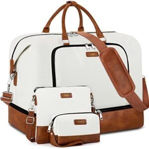 Travel Weekender Bag for Women, Overnight Bag with Shoe Compartment Oversized Travel Duffel Bag Carry On Tote 21"