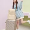 Laptop Backpack for Women Girls 15.6 Inch Mesh School Bag, Unisex Student Bookbag Waterproof Backpack for College Work Travel,Beige Backpack - Image 9