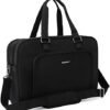 BAGSMART Weekender Bags for Women, Travel Duffle Bag Carry On Overnight Personal Item Bag with Shoe Bag for Travel Essentials (Black, 27L)