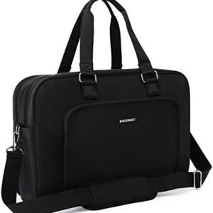 BAGSMART Weekender Bags for Women, Travel Duffle Bag Carry On Overnight Personal Item Bag with Shoe Bag for Travel Essentials (Black, 27L)