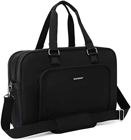 BAGSMART Weekender Bags for Women, Travel Duffle Bag Carry On Overnight Personal Item Bag with Shoe Bag for Travel Essentials (Black, 27L)