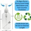 Plastic Bottles with Pump Dispenser, 8 oz. | Leak Proof, Empty, Crystal Clear Refillable Bottle, BPA-Free for Body Wash, Moisturizer, Face Cream, Liquid Soap, Massage Oil, with a Clear Pump, (2-Pack) - Image 2
