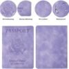 1 Pcs Passport Holder and Vaccine Card Holder Combo, Travel Passport Wallet, Passport Cover Case for Women and Men (Light Purple) - Image 5
