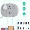 Alitayee USB C Portable Travel Power Strip with 3 Outlets 3 USB Ports Fast Charge, USB Extension Cord with Flat Plug and 3ft Wrapped Around Extension Cord for Cruise Travel Home Office - Image 2