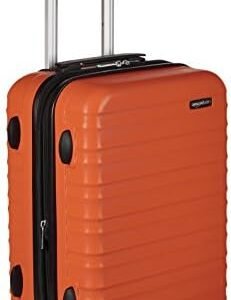 Amazon Basics Expandable Hardside Carry-On Luggage, 20-Inch Spinner with Four Spinner Wheels and Scratch-Resistant Surface, Orange