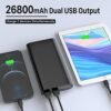 26800mAh Portable Charger Power Bank, Dual USB w/USB-C Fast Charging Battery Pack Portable Phone Charger for iPhone 15 14 13 X SE 8, iPad,Airpods,Samsung S22 S23 Ultra, Google Pixel,LC Android Phone - Image 4