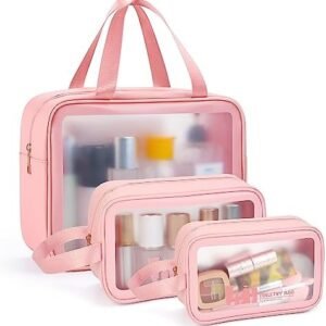 MAANGE Toiletry Bag for Women Men, Translucent Waterproof Makeup Cosmetic Bag Travel Organizer for Accessories, Toiletries