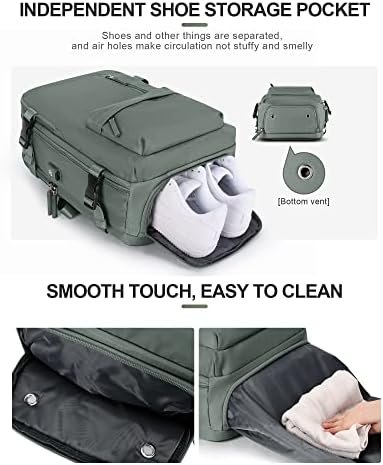 VGCUB Large Travel Backpack Bag for Women Men,Carry on Backpack,17 Inch Laptop Business Work Waterproof Backpack with Laptop Compartment,Person Item Flight Approved,Mochila de Viaje,Green - Image 8