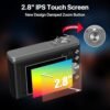 56MP 5K Digital Camera 10X Optical Zoom, Front and Rear Dual Cameras with 2.8" IPS Touch Screen, Video Vlogging Cameras for Photography with 64G Micro Card, Compact Point and Shoot Cameras for Gifts - Image 3