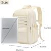 Laptop Backpack for Women Girls 15.6 Inch Mesh School Bag, Unisex Student Bookbag Waterproof Backpack for College Work Travel,Beige Backpack - Image 7