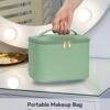 OCHEAL Makeup Bag, Large Capacity Make Up Bag for Cosmetics Vertical Storage,Toiletry Bag Skincare Makeup Organizer Bag for Travel,With Makeup Brushes Compartments & Dividers,-Green Leather - Image 4