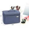 NISHEL Large Double Layer Travel Makeup Bag Women, Large Cosmetic Case, Organizer for Travel-Size Accessories Bottles, Brushes, Conditioner, and Skin Care Products, Aegean-Blue - Image 6