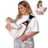 Baby Sling Carrier Newborn to Toddler, Adjustable Easy Baby Carrier Sling Wrap for Easy Wearing Carrying, Toddler Carrier Sling Ideal for Baby Registry Carrying 7-45 lbs, White