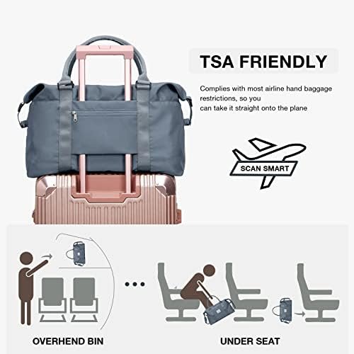VECAVE Weekender Bags for Women,Carry on Bag,Overnight Bag with Trolley Sleeve,Sports Tote Gym Bag,Travel bag for Women… - Image 4