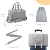 BAGSMART Duffle Bag Large Weekender Overnight Bag with Shoe Bag, can Hold 15.6 inch Laptop, Carry-on Bag for Travel, Gym, Work, 27L (Light Grey) - Image 6