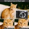 56MP 5K Digital Camera 10X Optical Zoom, Front and Rear Dual Cameras with 2.8" IPS Touch Screen, Video Vlogging Cameras for Photography with 64G Micro Card, Compact Point and Shoot Cameras for Gifts - Image 2