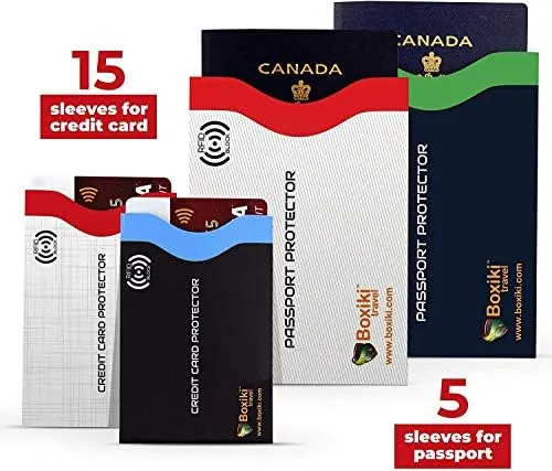 Boxiki Travel RFID Blocking Sleeves, Set with Color Coding | Identity Theft Prevention RFID Blocking Envelopes and Passport Covers - Image 4