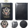 Passport Holder RFID Blocking Wallet Travel Leather Passport Cover for Women Men Waterproof Passport Wallets Must Haves 3D Metal Badge Travel Organizer Accessories - Image 4
