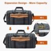 Canvas Duffle Bag for Travel - 45L Duffle Bag for Men Travel Duffel Bag Weekender Overnight Bag with Shoe Compartment Mens Travel Bag - Dark Grey - Image 4
