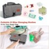 Portable Diaper Changing Pad, Newborn Diaper Changing Pad Baby Changing Pad with Smart Wipes Pocket Waterproof Travel Changing Kit for Girl Boy Baby Shower Gifts (Grey) - Image 5