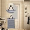 Teamoy Travel Hanging Wet Dry Bag Organizer (24.7 x 18 inches) with Two Compartments for Cloth Diaper, Laundry, Swimsuits and More, Easy to Hang Everywhere(L, Black Strips) - Image 7