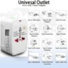2 Pack Universal Travel Adapter, International Power Adapter with 2 USB Ports, Plug Adapter Travel Adapter Worldwide Universal Charger Power Adapter - for USA, EU, UK, AUS (Double U White 2) - Image 4