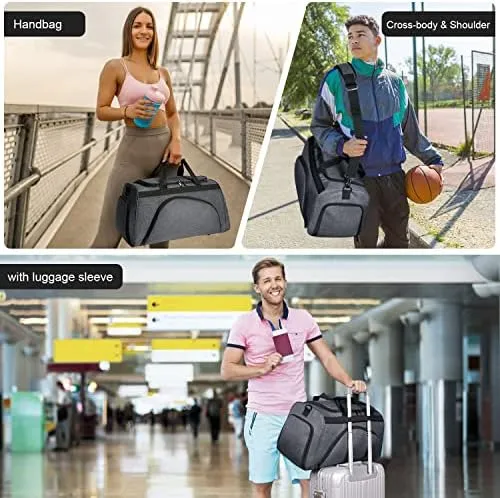 BERTASCHE Gym Bags for Men, 50L Large Gym Bag with Shoe Compartment, Sports Workout Duffel Bag, Travel Duffle Bag for Men and Women, Weekender Overnight Bag - Image 5