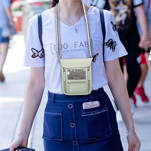 WALNEW Passport Holder Neck Pouch Travel Wallet for Women and Men, RFID Blocking Security Slim Traveling Wallet with Around Neck Lanyard Strap - Image 8