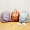 Women Backpack Purse Fashion Elephant Skin Pattern Large Travel Bag Ladies Shoulder Bags Gray - Image 7