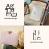 MHDGG 2 Pieces Makeup Bag Large Cosmetic Bag Capacity Travel Makeup Bag Organizer Cute Makeup Brushes Aesthetic Accessories Storage Bag for Women,White Pink - Image 8