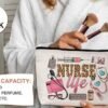 Nurse Gifts for Women, Nurse Life Zipper Makeup Bag, Nursing Bag for Female Friend Wife Mom, Graduation Birthday Thank You Retirement Gifts, Cosmetic Bag Travel Pouch, 1 Pack(A19) - Image 3