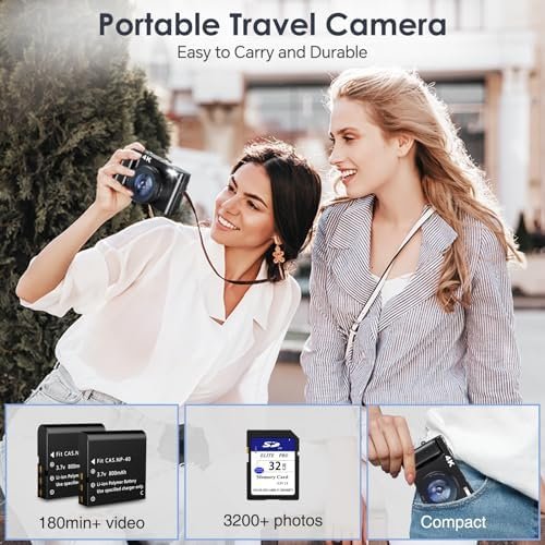 Newest 4K Digital Camera for Photography and Video, 48MP Vlogging Camera with SD Card Autofocus Anti-Shake, 3'' 180° Flip Screen 16X Zoom Digital Camera with Flash, Compact Digital Camera for Travel - Image 5