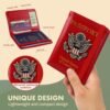 Passport Holder Cover Travel Wallet RFID Blocking Passport Wallets Family Passport Organization Personalized Wallet Case for Men and Women Travel Must Haves (Red) - Image 2