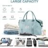 Womens travel bags, weekender carry on for women, sports Gym Bag with Wet Pocket, workout duffel bag, overnight shoulder Bag fit 15.6 inch Laptop large Blue - Image 3