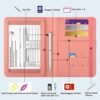 Leather Passport Holder Covers Case, RFID Blocking Waterproof Passport wallet with Pen Holder, Cute Travel Wallet Accessories for Women/Men, Baby Pink-1 - Image 5