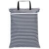 Teamoy Travel Hanging Wet Dry Bag Organizer (24.7 x 18 inches) with Two Compartments for Cloth Diaper, Laundry, Swimsuits and More, Easy to Hang Everywhere(L, Black Strips)
