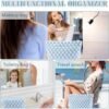 3Pcs Checkered Makeup Bag for Women Large Medium Small Blue Cosmetic Bag Set Travel Makeup Pouch for Purse Zipper Toiletry Organizer Cute Kawaii Aesthetic Trendy Travel Essentials Accessories - Image 3