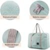2 pack Foldable Travel Duffel Bag with Fixed on the Trolley Case, Waterproof Luggage Travel Bag, Lightweight Carry On Bag for Sports, Vacation, Shopping, Gym (wine red, light blue) - Image 4